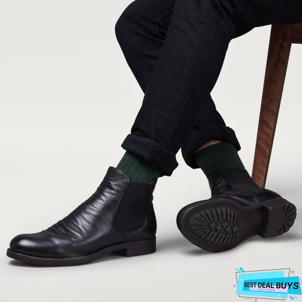 Men's Handmade Genuine Leather Chelsea Boots