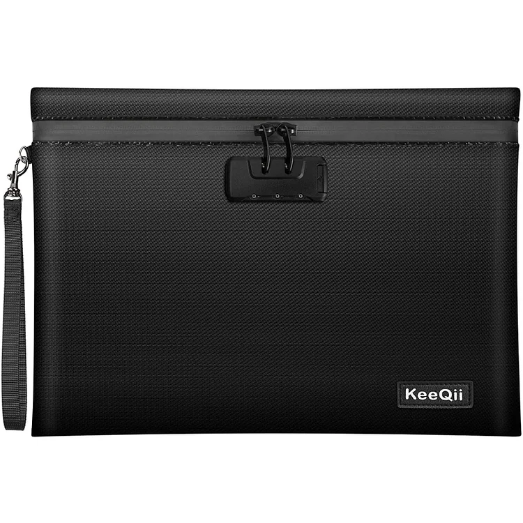 KeeQii Fireproof Money Bag with Lock (14.9 x 11.0 inch)