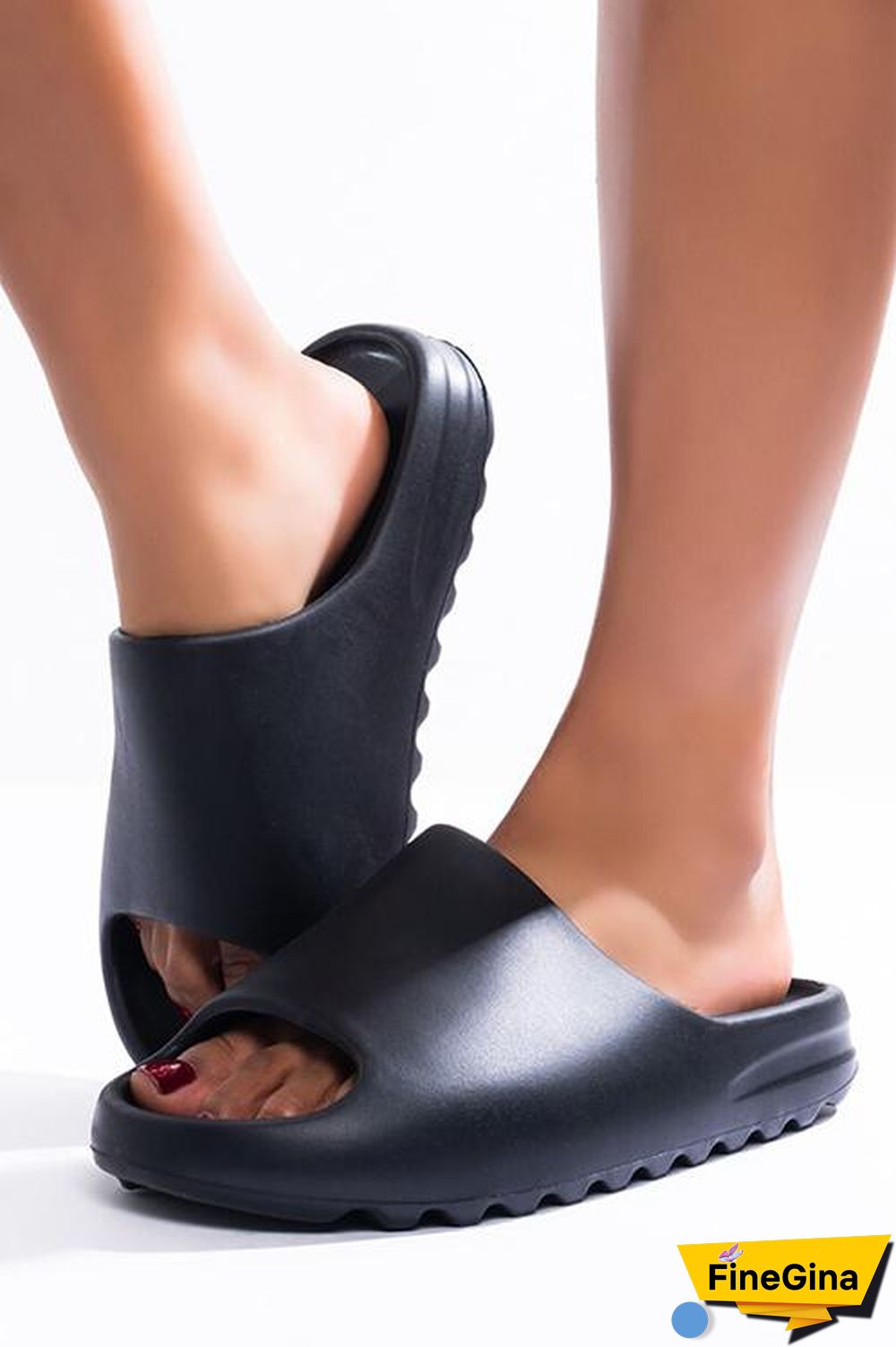 Open Toe Chunky Footbed Slippers