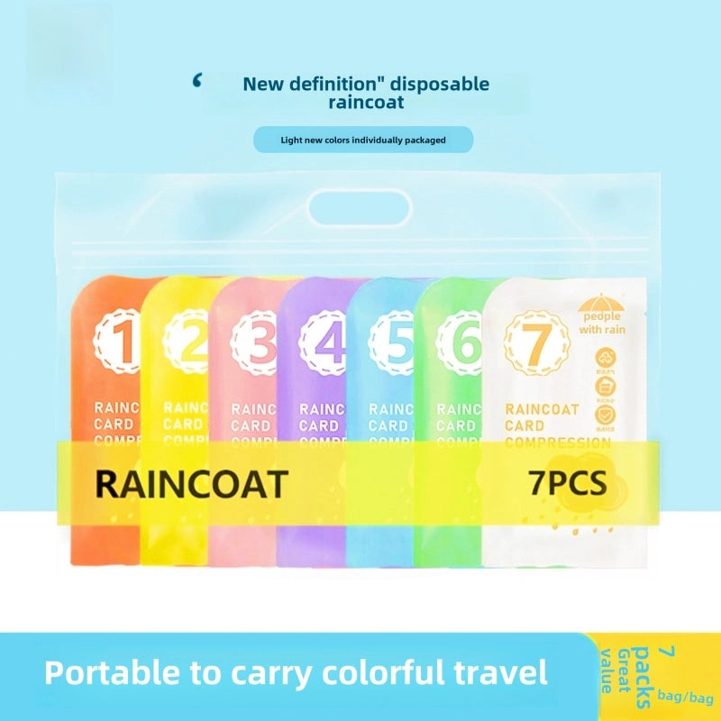 Disposable Card Raincoat Extra Large Thickened Outdoor Travel Drifting Portable Compression Long One-piece Raincoat Poncho