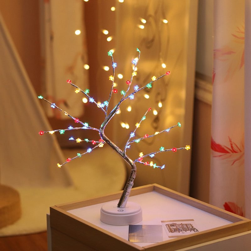 LED Fire Tree Table Lamp Star Snowflake Flower Decor Night Light