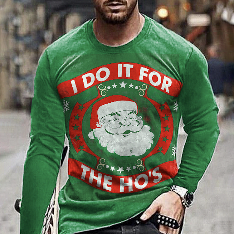 Men's Santa Graphic Long Sleeve T-Shirt