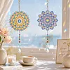 2Pcs Diamond Painting Acrylic Double Sided Mandala Wind Chime Suncatcher with Crystal Hanging Pendant