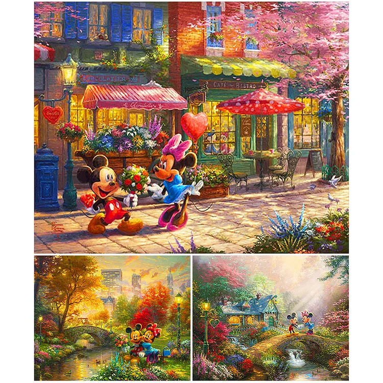 Diamond Painting Mickey Mouse and Minnie Mouse, Full Image - Painting