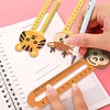 (US Only)6pcs Cartoon Animal Pattern 2D/Flat DIY Diamond Painting Ruler Bookmark Set