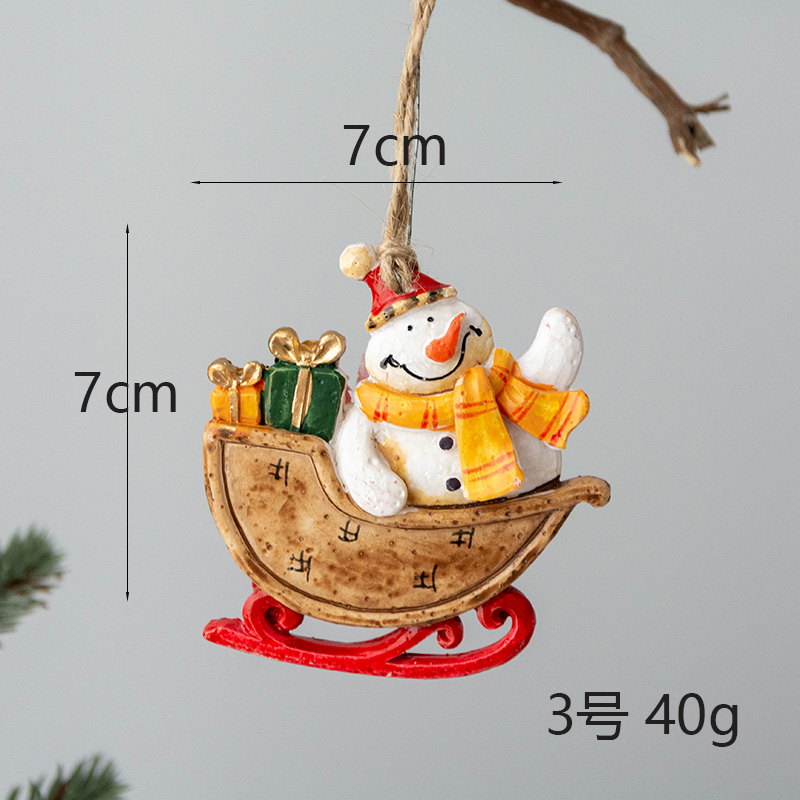 "Deluxe Hromeo Resin Santa & Snowman Christmas Tree Ornaments - Ideal Holiday Gifts"