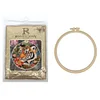 Red Flower Tiger-DIY Embroidery Kit with Pattern Cotton Threads Needles Hoop 30*30cm/11.81*11.81in