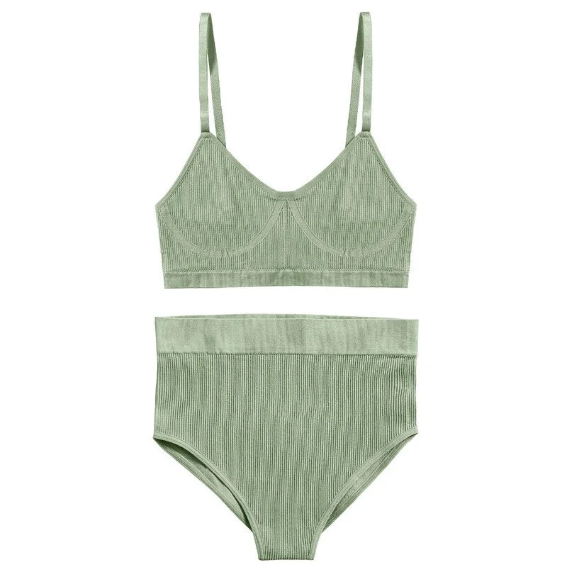 FINETOO Seamless Women Bra Panties Set Push Up Sports Tank Tops +Panty Sets Sexy Active Bra Lingerie Fitness Crop Top Underwear