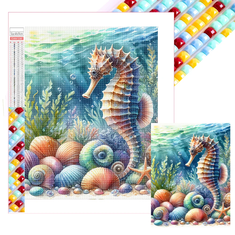 Full Square Diamond Painting - Seahorse(Canvas|35*45cm)