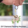 15Pcs Flowers Animals DIY Double Sided Diamond Painting Keychain Kits for Adults
