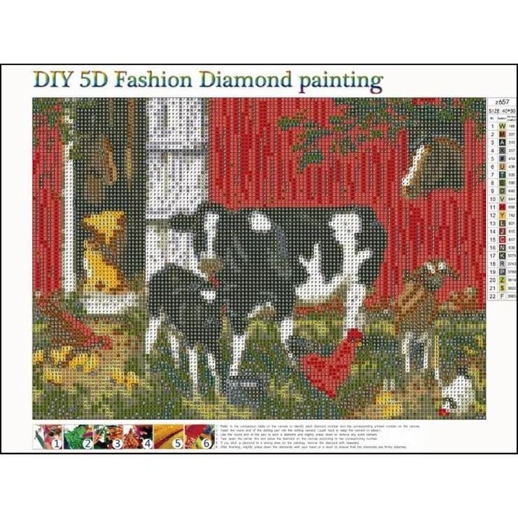 Diamond Painting - Full Round Drill - Cow Rooster(40*30cm)