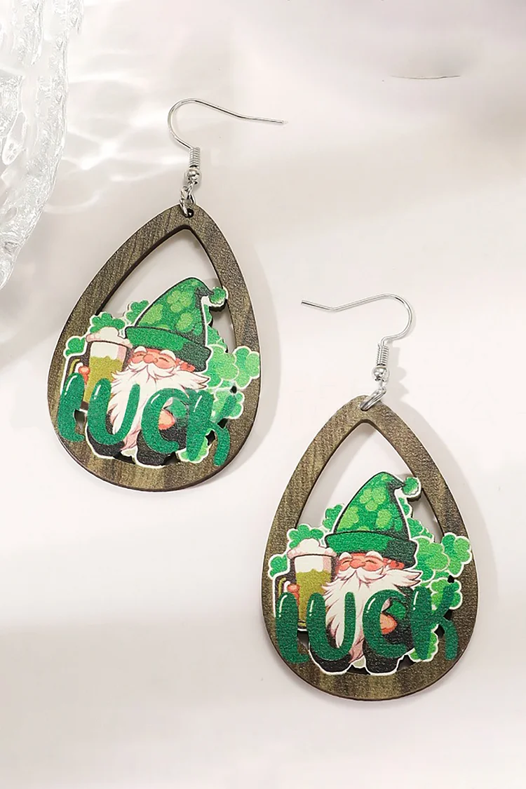 St. Patrick's Day Shamrock Pendant Dangle Earrings