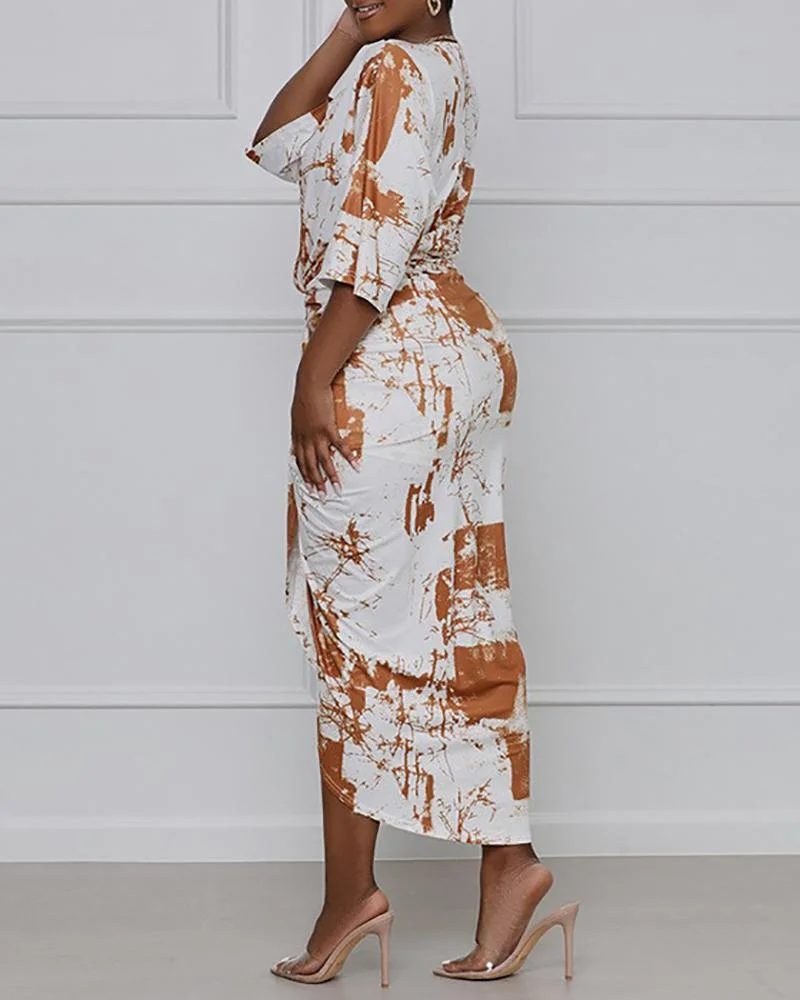 Tie-Dye Printed Irregular Dress