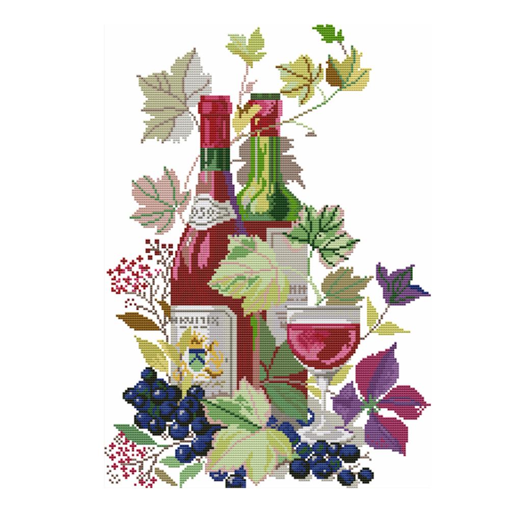 

Life Wine Cup - 11CT Stamped Cross Stitch - 41*56cm, 501 Original