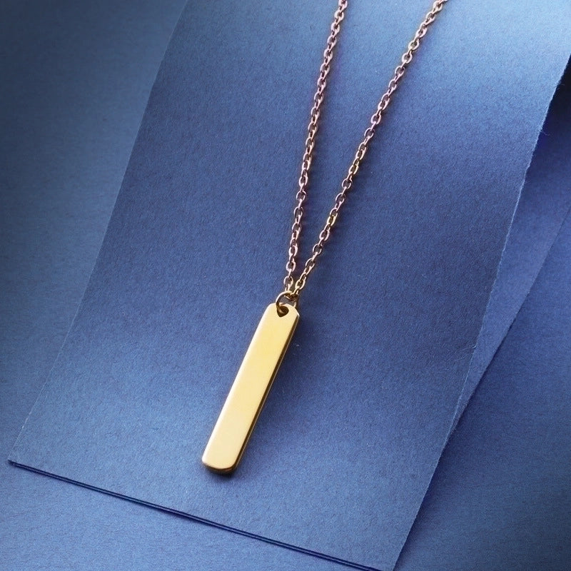 Stainless Steel 18K Gold Plated Minimalist Roman Style Commute Geometric None Pendant Necklace