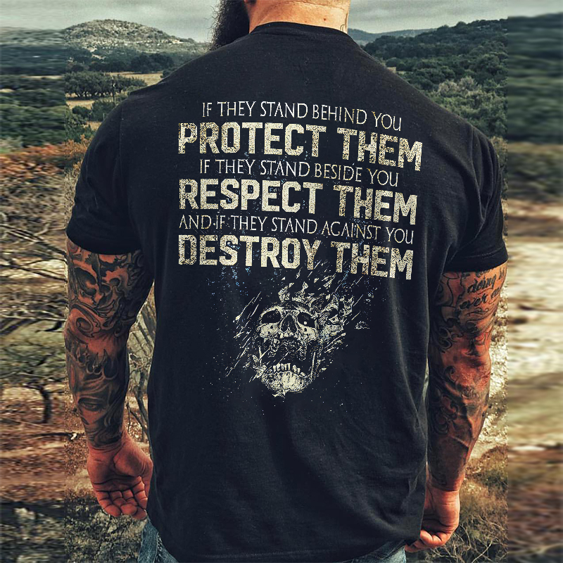 Livereid If They Stand Behind You Protect Them Print T-shirt - Livereid