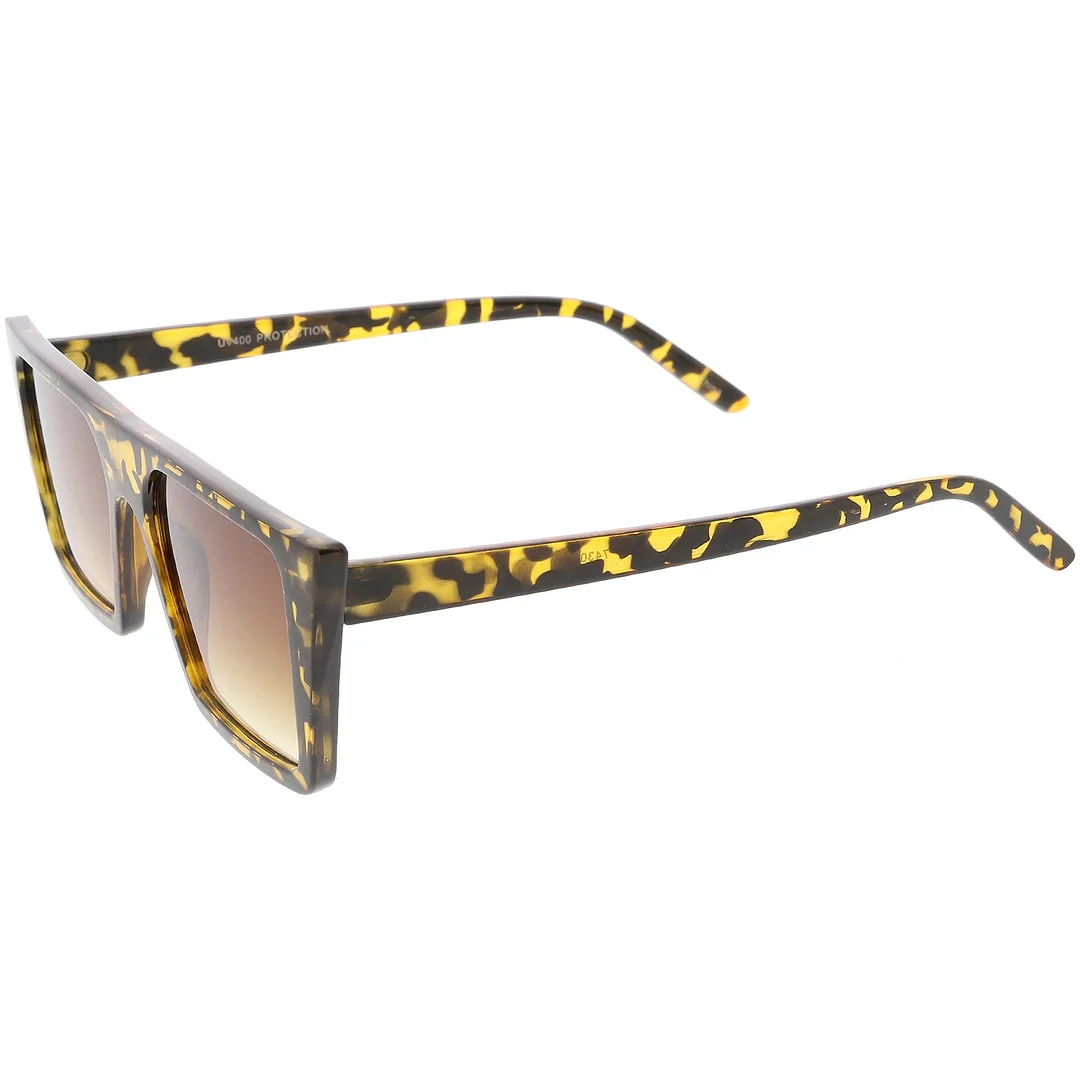 Retro Flat Top Square glasses Neutral Colored Flat Lens 52mm