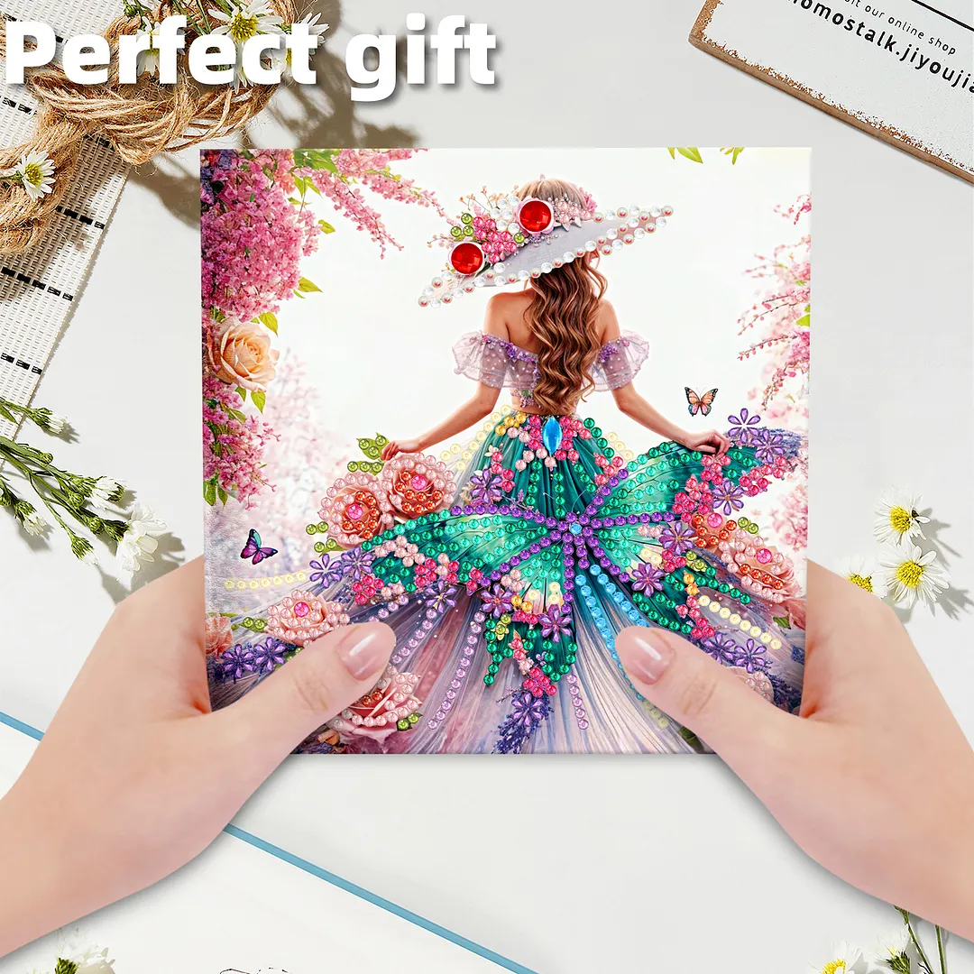 6pcs Dream Series DIY Diamond Painting Greeting Card Kits with Envelopes Diamond Art Greeting Cards Diamond Art Cards Kits for Adults DIY Crafts Family Friend Gifts