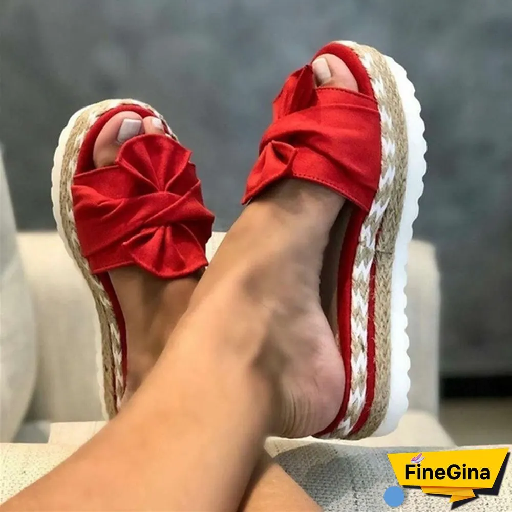 Summer Women Casual Slip on Sandals Female Open Toe Platform Slippers Daily Comfortable Flip Flops Size 35-43