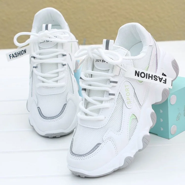 Pop Shoes Women's Fashion 2021 Women's Shoes Versatile Sports Shoes Show Foot Spring Summer Mesh Breathable Shoes Women's Shoes