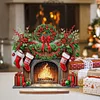 Diamond Painting Wooden Red Wreath Stocking Tabletop Ornament Kit