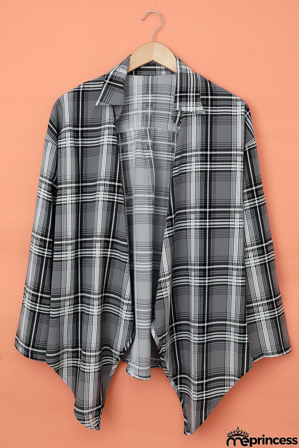 Plaid Drape Cardigan
