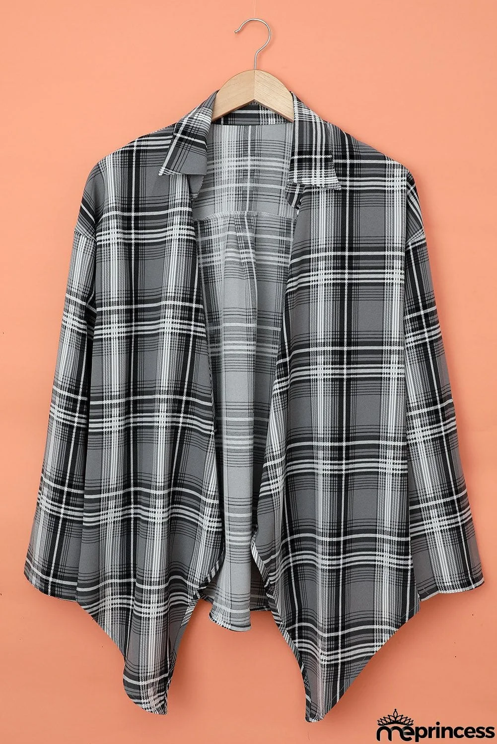 Plaid Drape Cardigan