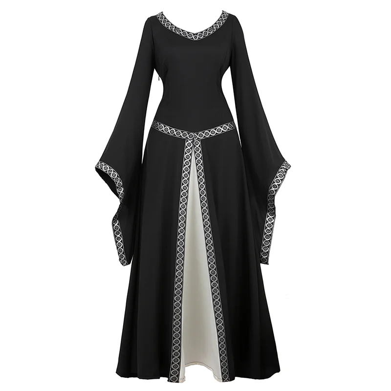 Uaang Dress for Women Vintage Dress 19 Century Costume Ball Gown Flare Sleeve Retro Palace Costume Cosplay Long Dress
