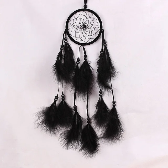 DIY Home Design Handmade Dream Catcher With Rattan Bead Feathers Wall Car Hanging Decoration Ornament Dreamcatcher
