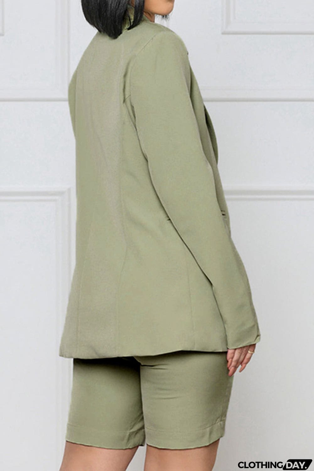 Long Sleeve Blazer and Shorts Set