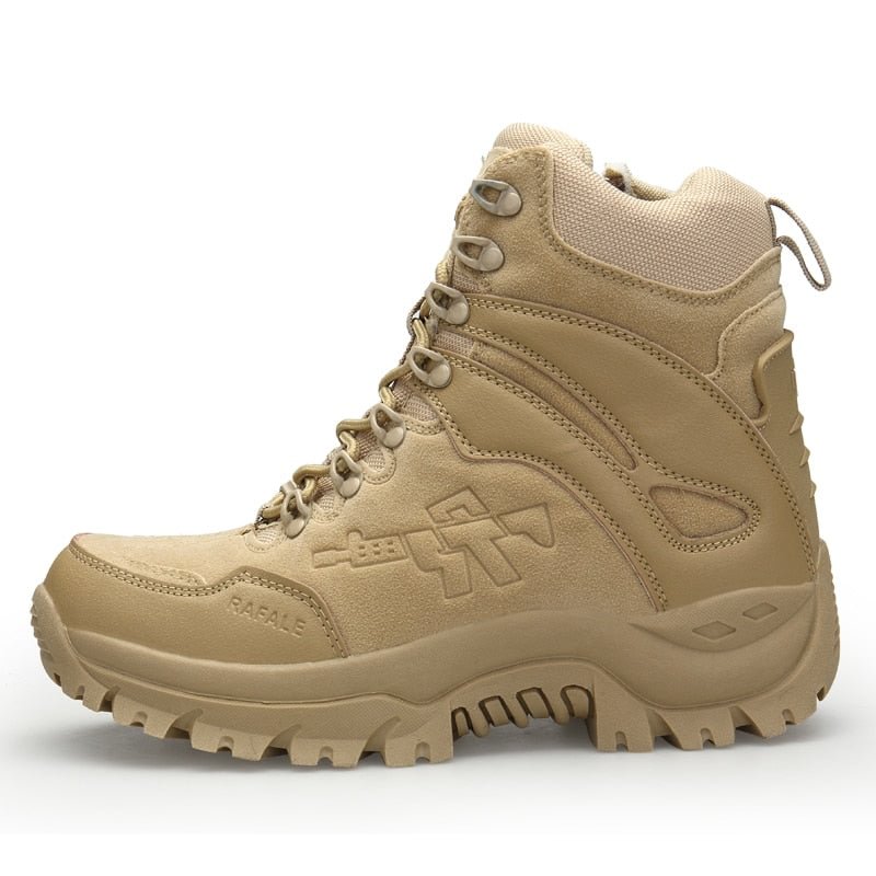 LUFUMA Men's Military boot Combat Mens Chukka Ankle Boot Tactical Big Size Army Boot Male Shoes Safety Motocycle Boots