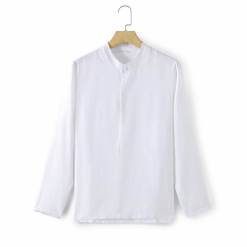 100% European Linen Pullover Men's T-shirt REAL SILK LIFE