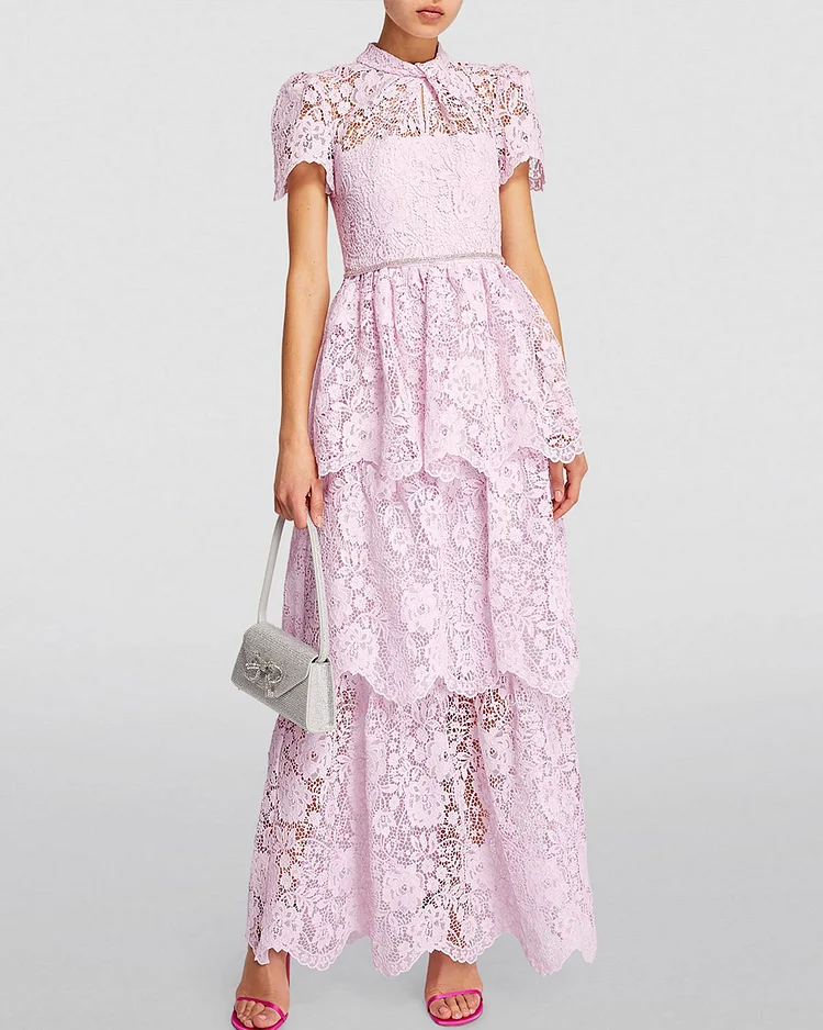 Lace Tiered Maxi Dress