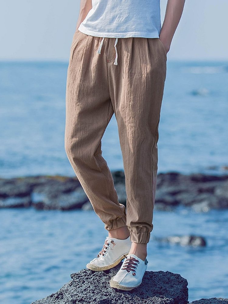 Men's solid color trousers