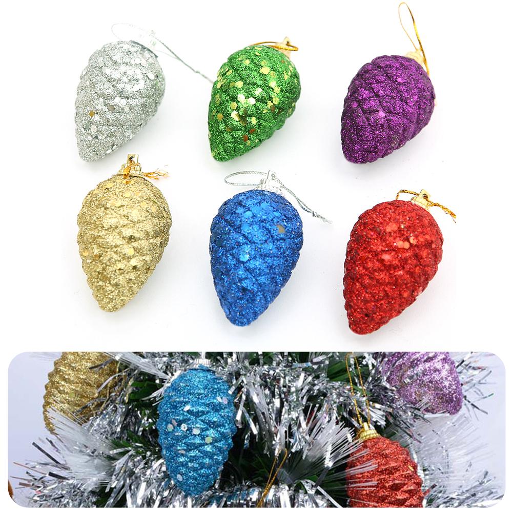 

Shiny Glitter Pinecone Hanging Home Xmas Party Ornament Decor Christmas, 501 Original