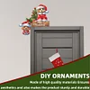 (US Local)DIY Xmas Diamond Painting Wooden Door Decoration for Feiend Gifts (Santa Puppy)