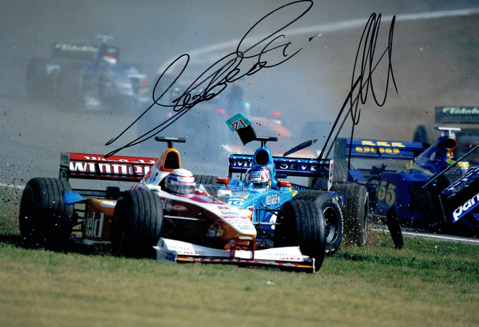 Alex ZANARDI & Alex WURZ Double Signed 12x8 Formula 1 Photo Poster painting Autograph AFTAL COA