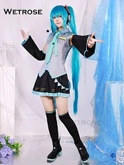 [Wetrose] In Stock Miku Cosplay Costume V2 01 Classic Female Male Fanart Vocaloid Anime Dress Kawaii Leather Latex Cos Wig Shoes Full Set