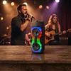 BT Portable Wireless Speakers with Mic & Radio Stereo Subwoofer Music Player RGB Colorful Light Soundbar Column For Home Use/Square Dancing/Karaoke