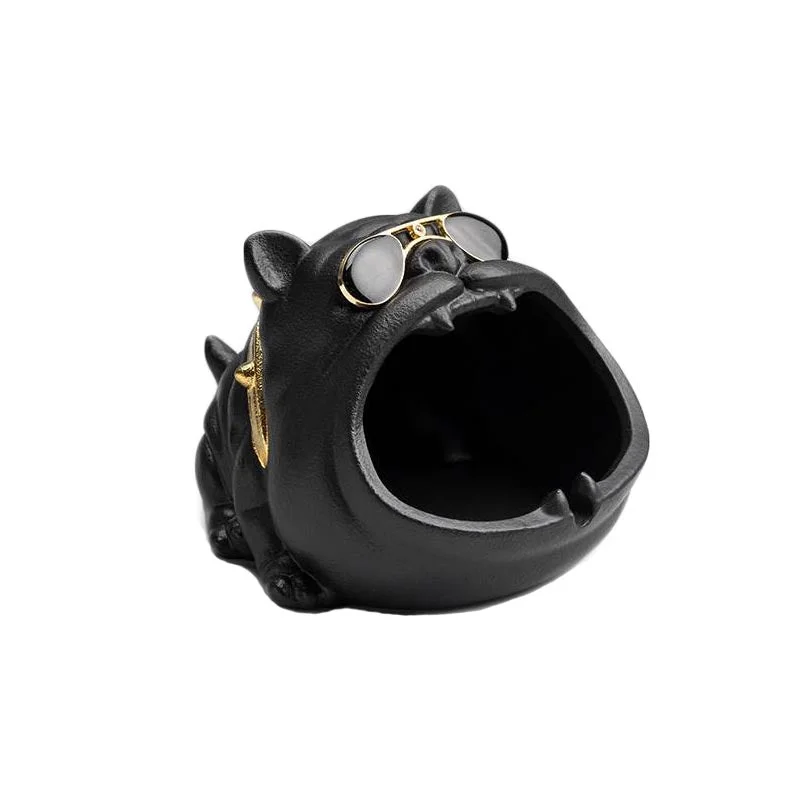 BULLY DOG STONEWARE ASHTRAY