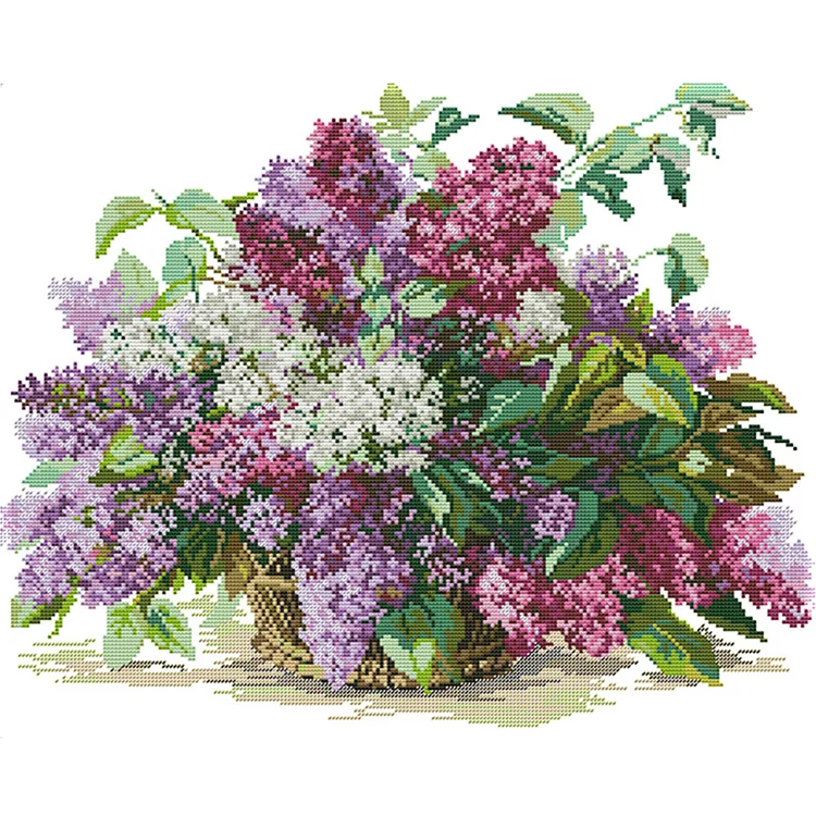 Joy Sunday Lilac 14CT Stamped Cross Stitch 48*41CM