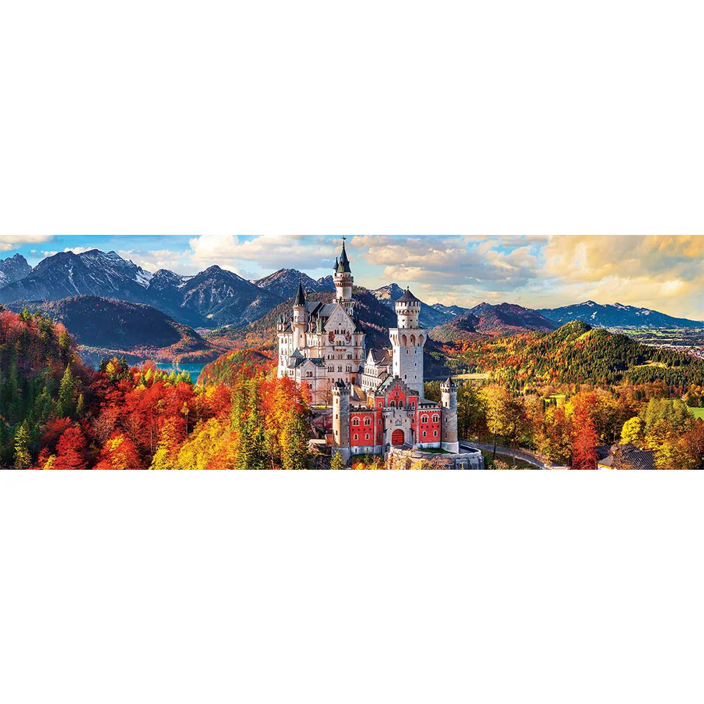 New Swan Stone Castle - Full Round - Diamond Painting(90*30cm)