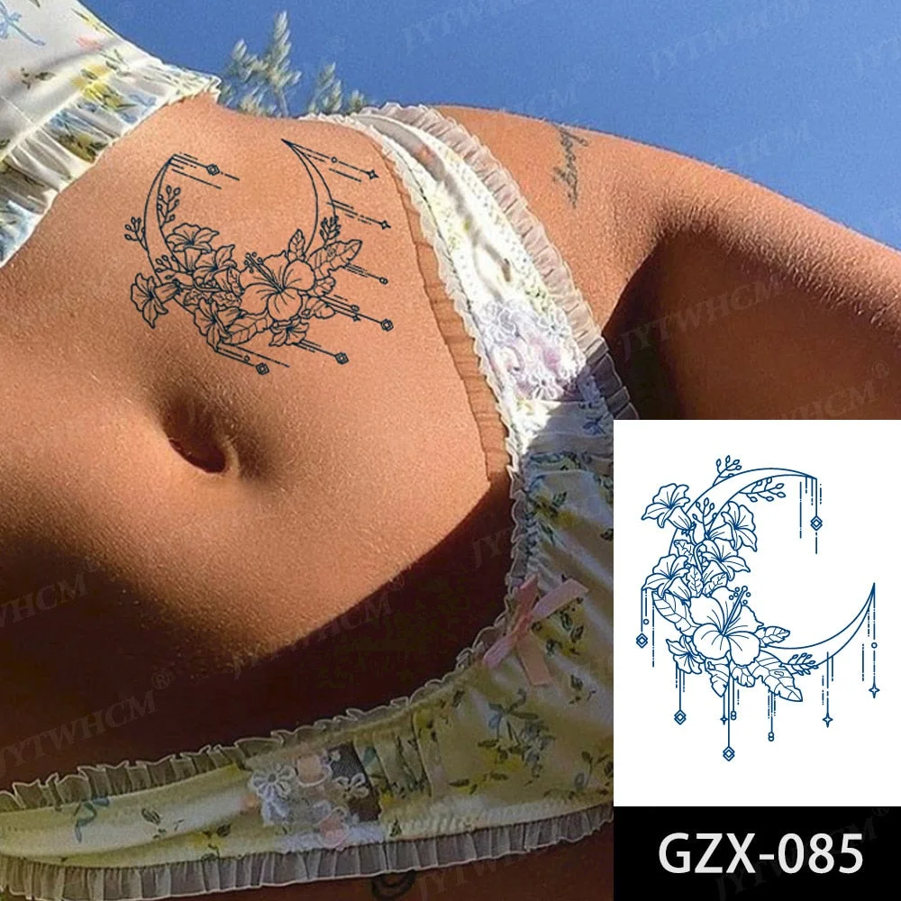 Juice 2 Weeks Lasting Tattoo Sticker Moon Forest Small Arrow Rose Waterproof Transfer Fake Tatoo Female Transfer Tatto Men Women
