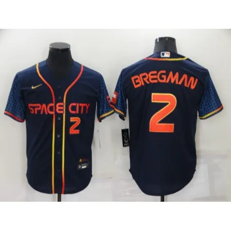 Men's Houston Astros #2 Alex Bregman 2022 Navy City Connect Cool Base Stitched Jersey TFD4