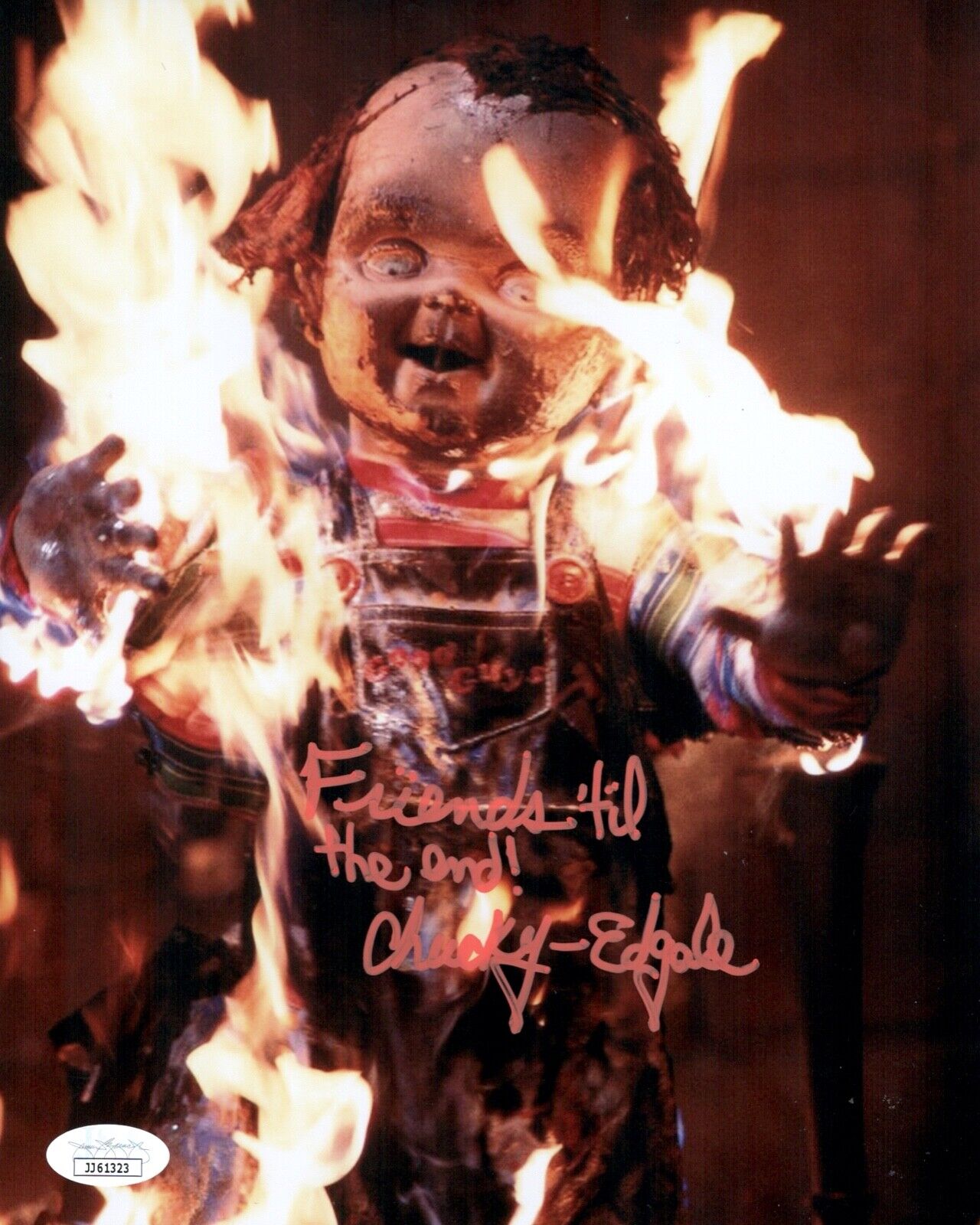 ED GALE Signed CHUCKY 8x10 Photo Poster painting Child's Play In Person Autograph JSA COA Cert