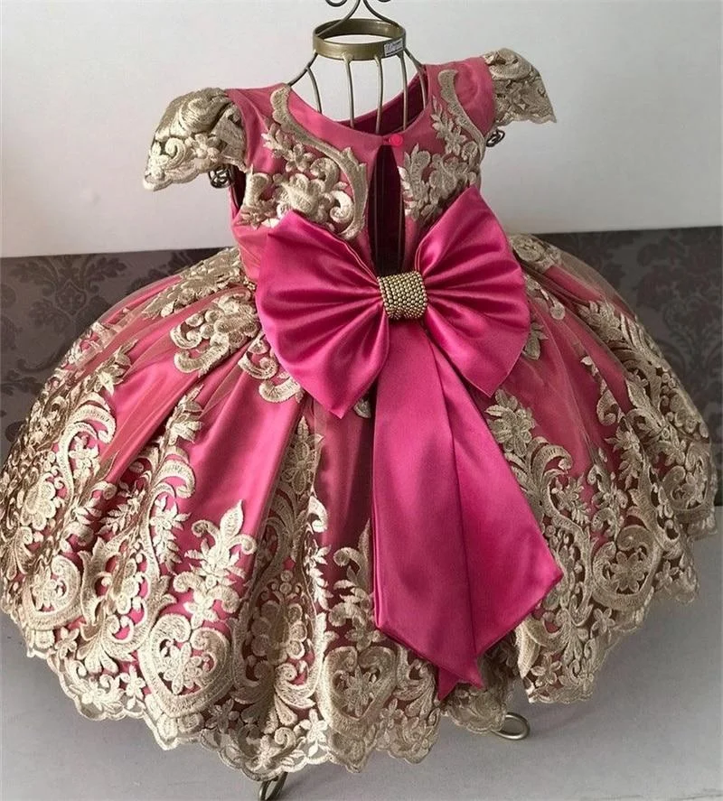 Girls Lace flower Princess Dress Birthday Party Vestidos Kids Christmas Dress Children Elegant Wedding Ball Gown Xmas Clothing