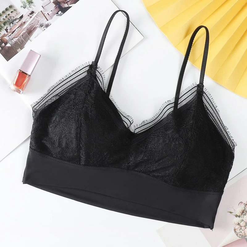 CINOON Sexy Lace Lingerie Wireless Bra For Women Padded Push Up Bralette Female Brassiere Soft Backless Fashion bras Underwear