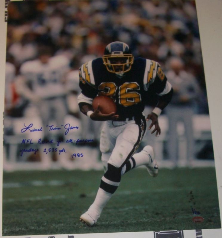 Lionel James Signed Chargers Football 16x20 Photo Poster painting PSA/DNA COA Picture Autograph