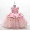 Kid Baby Girl Shiny Party Princess Retro Formal Flower 3D Elegant Dresses