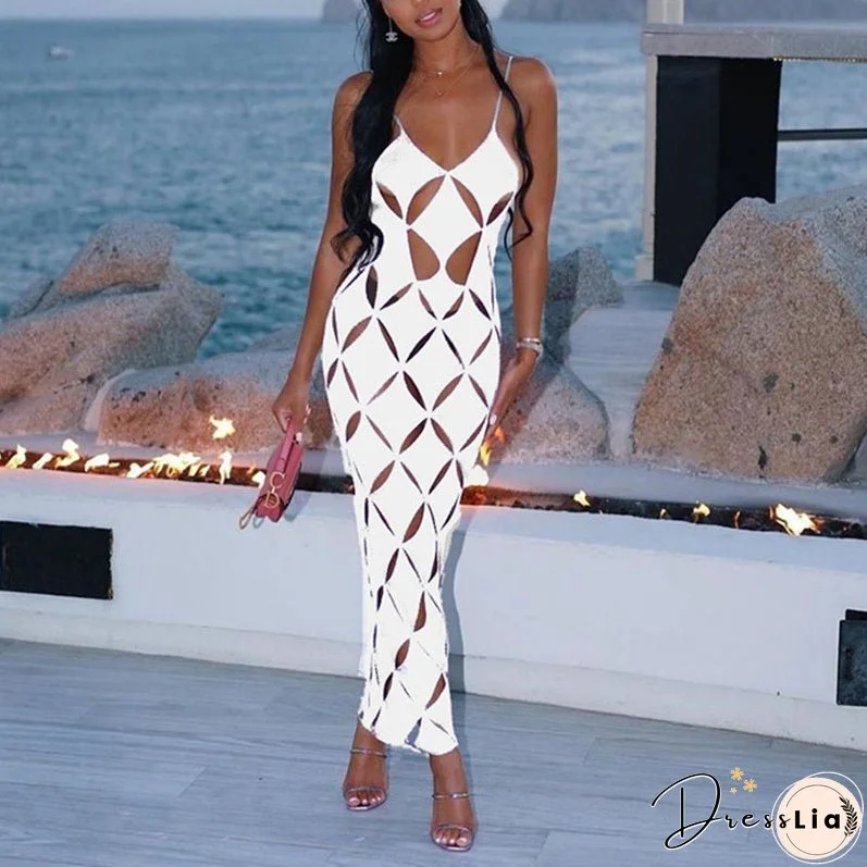 Elegant Maxi Dress for Summer Beach Party Club - Sleeveless and Backless